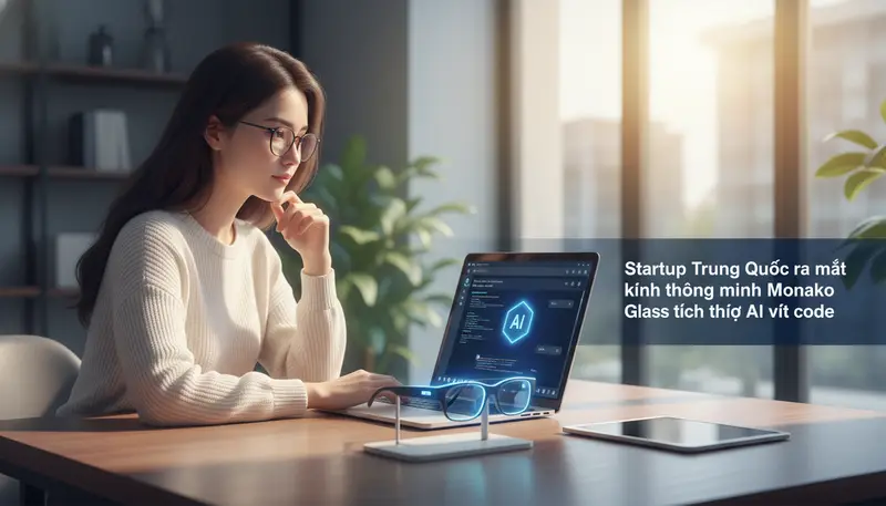Startup Trung Quốc ra mắt kính thông minh Monako Glass tích hợp AI viết code